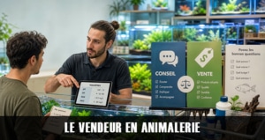 Le vendeur en animalerie