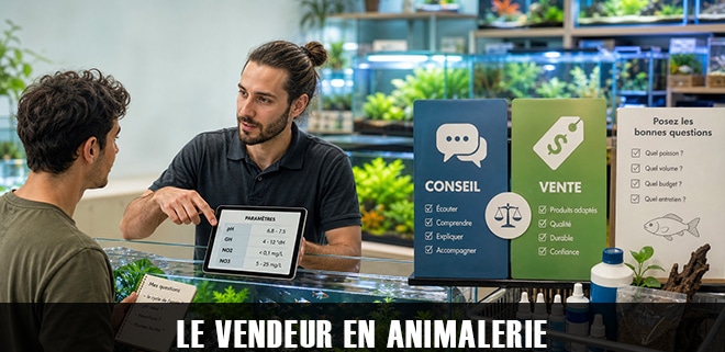 Le vendeur en animalerie
