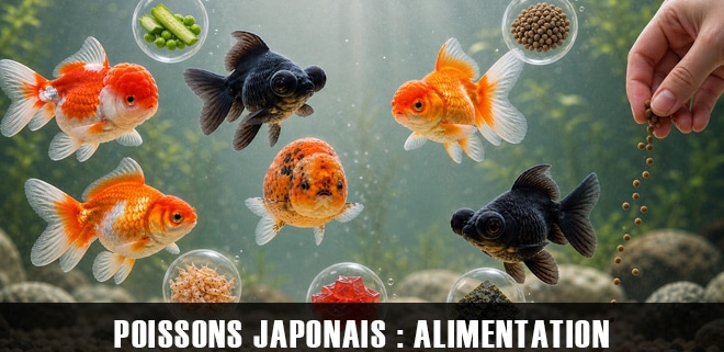 Alimentation des poissons rouges japonais : besoins, erreurs courantes et bonnes pratiques